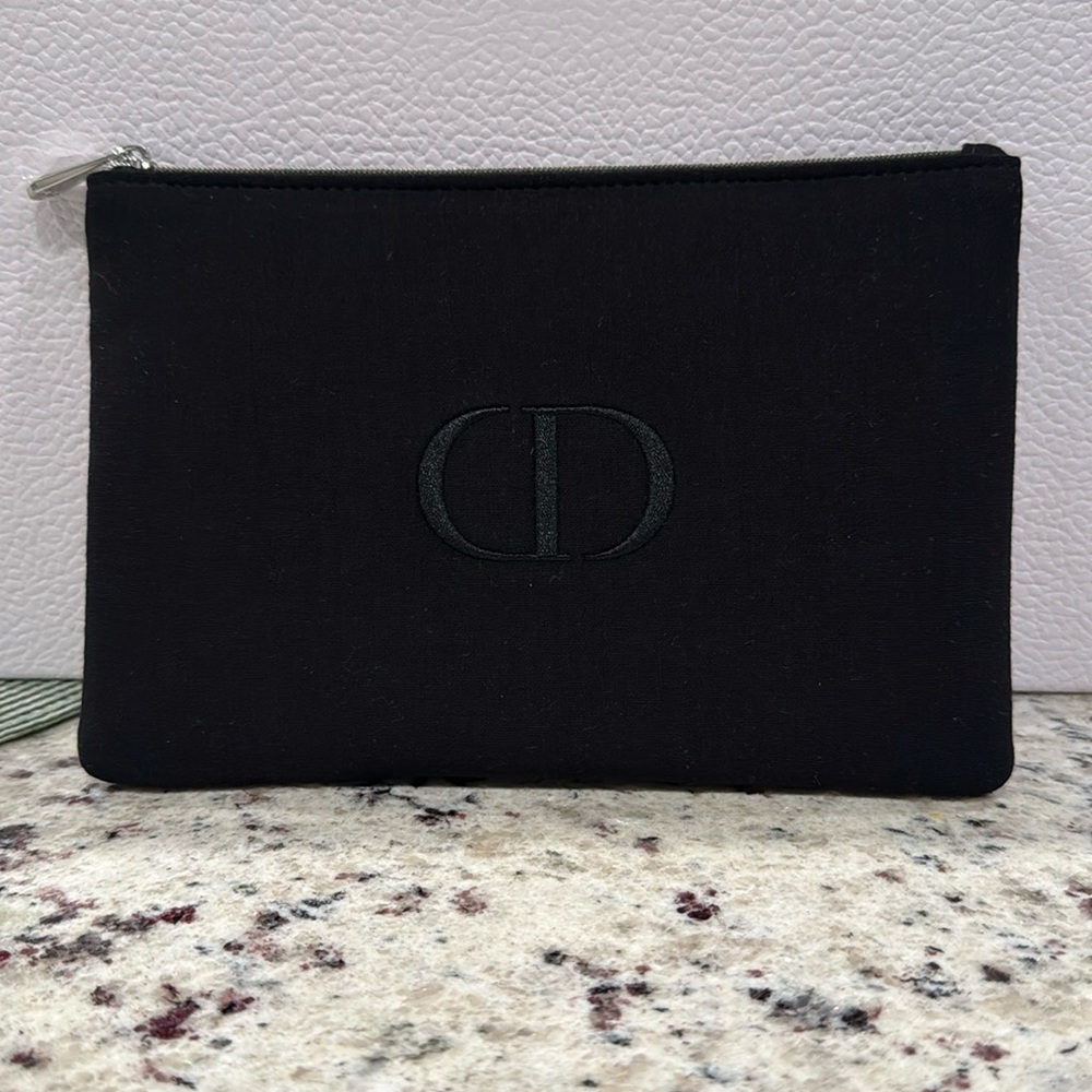 Black Dior Makeup Beauty Pouch
